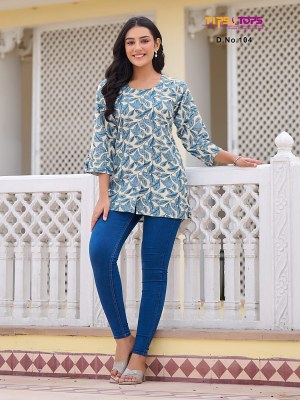 Tips and tops by Baby heavy reyon embroidered printed short tops catalogue at low rate western wear catalogs
