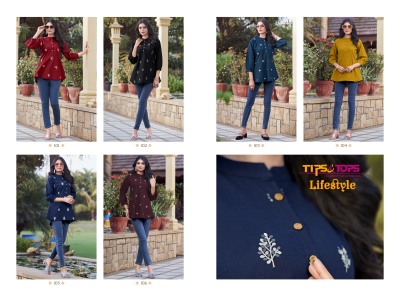 Tips and tops by Lifestyle premium cotton flex readymade western top catalogue western wear catalogs
