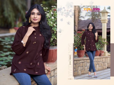 Tips and tops by Lifestyle premium cotton flex readymade western top catalogue western wear catalogs