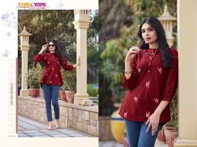 Tips and tops by Lifestyle premium cotton flex readymade western top catalogue western wear catalogs
