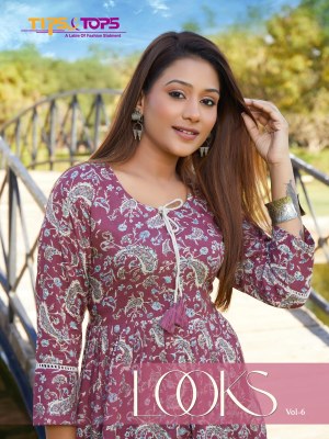 Tips tops and Looks vol 6 fancy heavy reyon printed western top catalogue at affordable rate Tips and tops