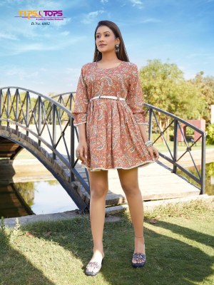 Tips tops and Looks vol 6 fancy heavy reyon printed western top catalogue at affordable rate western wear catalogs