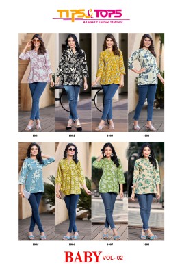 Tips tops by baby vol 2 heavy reyon printed fancy western top catalogue at low rate western wear catalogs