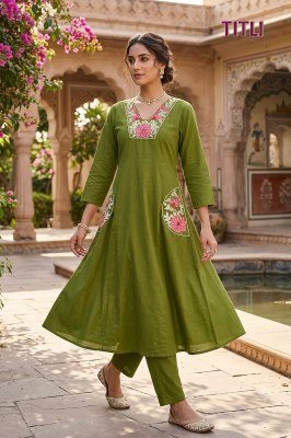 Titli Dhabu Cotton Kurti Set Size wise Combo Set
