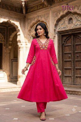 Titli Dhabu Cotton Kurti Set Size wise Combo Set