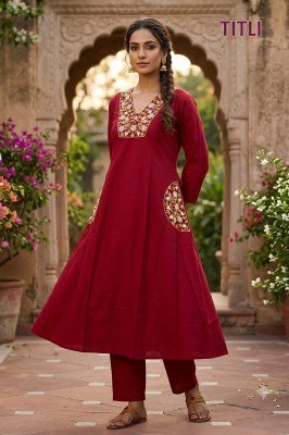 Titli Dhabu Cotton Kurti Set Size wise Combo Set