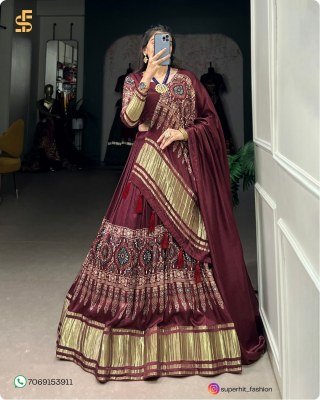 Traditional Elegance with a Modern Twist Gaji Silk Lehenga Choli Digital Print Perfection with Lagadi Patta Unstitched Blouse Wholesale Amavi