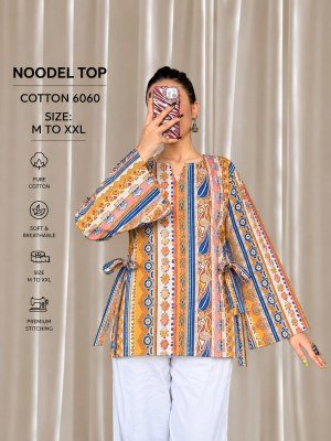 Trending Noodle Strap Printed Top Collection Pure Cotton 20 Designs  kurtis catalogs