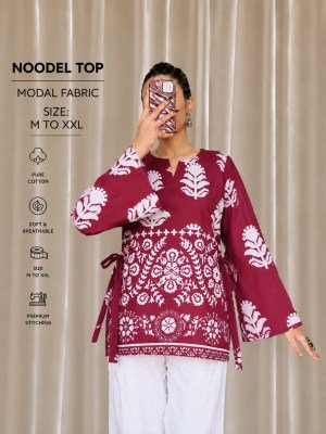 Trending Noodle Strap Printed Top Collection Pure Cotton 20 Designs  kurtis catalogs