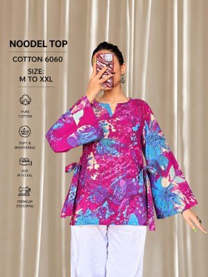 Trending Noodle Strap Printed Top Collection Pure Cotton 20 Designs  kurtis catalogs