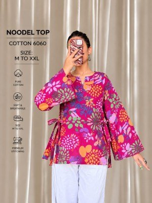 Trending Noodle Strap Printed Top Collection Pure Cotton 20 Designs  kurtis catalogs
