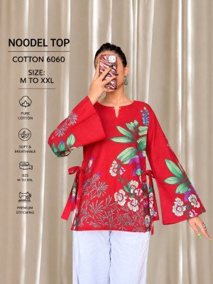 Trending Noodle Strap Printed Top Collection Pure Cotton 20 Designs  kurtis catalogs