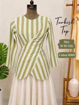 Trending Turkish Style Short Kurti Top Pure Cotton 60/60 Sizes M to XXL kurtis catalogs