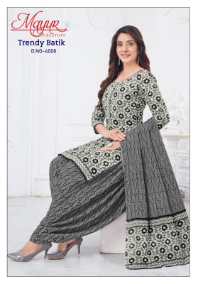 Trendy batik vol 4 by Mayur heavy cotton unstitched dress material catalogue at low rate dress material catalogs