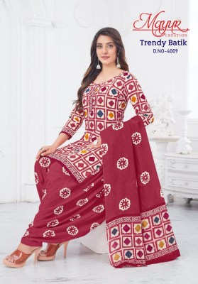 Trendy batik vol 4 by Mayur heavy cotton unstitched dress material catalogue at low rate dress material catalogs