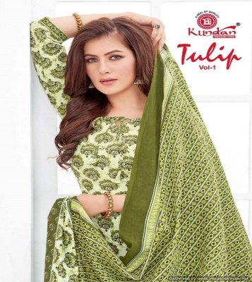 Tulip vol 1 by Kundan pure cotton printed kurti pant and dupatta catalogue at affordable rate kurti pant with dupatta Catalogs