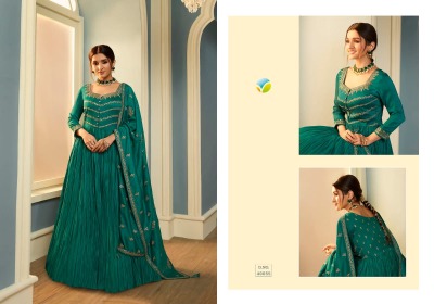 Tumba by tamanna crushed silk georgette gown with embroidered work embroidered silk georgette dupatta at wholesale price gown catalogs