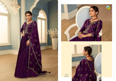 Tumba by tamanna crushed silk georgette gown with embroidered work embroidered silk georgette dupatta at wholesale price gown catalogs