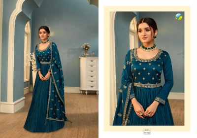 Tumba by tamanna crushed silk georgette gown with embroidered work embroidered silk georgette dupatta at wholesale price gown catalogs