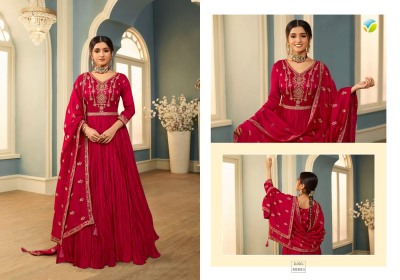 Tumba by tamanna crushed silk georgette gown with embroidered work embroidered silk georgette dupatta at wholesale price gown catalogs