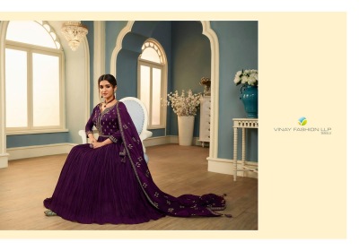 Tumba by tamanna crushed silk georgette gown with embroidered work embroidered silk georgette dupatta at wholesale price gown catalogs