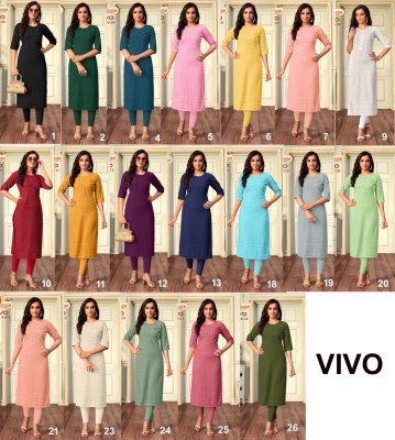 Tunic House Vivo Lucknowi Sequence Kurti Viscose Rayon, All-Side Sequin Embroidery With Pocket Wholesale kurtis catalogs