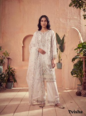 Tvisha Vol-2 Organza Silk Embroidered Kurti Palazzo Set with Dupatta wholesale catalogs