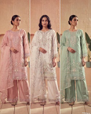 Tvisha Vol-2 Organza Silk Embroidered Kurti Palazzo Set with Dupatta Fancy Palazzo suit catalogue