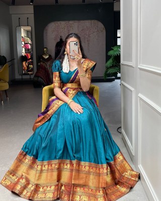 Twirl your fashion fervor with this celebrational and vibrant lehenga 