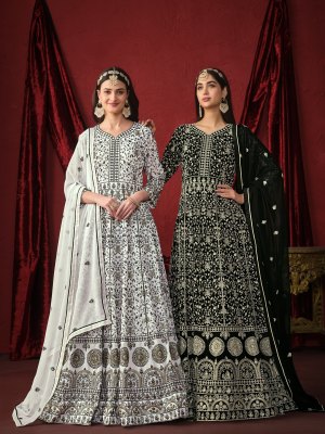 Twisha by 2900 series fancy embroidered gown and dupatta catalogue at affordable rate Amavi