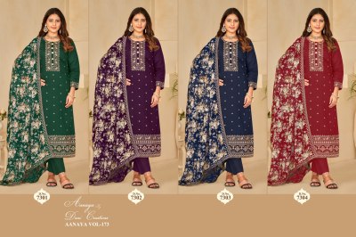 Twisha launch Aanaya 7300 series vol 173 exclusive unstitched dress material catalogue at amaviexpo  salwar kameez catalogs