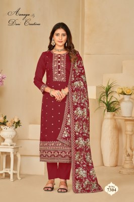Twisha launch Aanaya 7300 series vol 173 exclusive unstitched dress material catalogue at amaviexpo  salwar kameez catalogs
