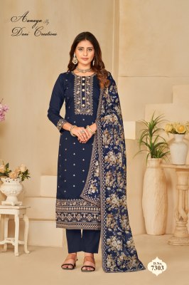 Twisha launch Aanaya 7300 series vol 173 exclusive unstitched dress material catalogue at amaviexpo  salwar kameez catalogs