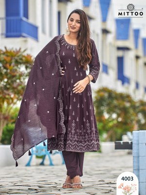 Tyohar by Mitto Reyon embroidered Printed kurti pant and dupatta catalogue at low rate readymade suit catalogs