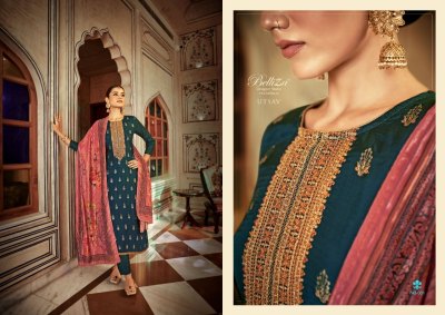 Utsav by Belliza pure dola jacquard unstitched embroidred unstitched suit catalogue at low rate   salwar kameez catalogs