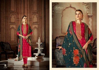 Utsav by Belliza pure dola jacquard unstitched embroidred unstitched suit catalogue at low rate   salwar kameez catalogs