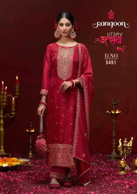 Utsav by Rangoon dola silk hand work readymade suit catalogue at affordable rate  Rangoon