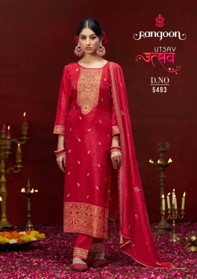 Utsav by Rangoon dola silk hand work readymade suit catalogue at affordable rate  readymade suit catalogs