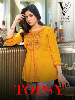 V Raaji Topsy Viscous Rayon Short Top Wholesale Kurti catalogue  Amavi