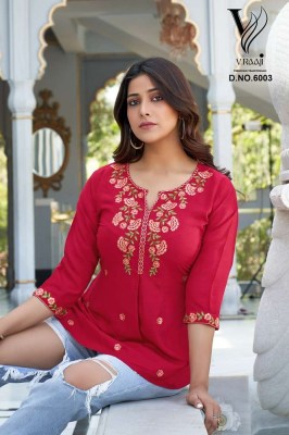 V Raaji Topsy Viscous Rayon Short Top Wholesale Kurti catalogue  kurtis catalogs