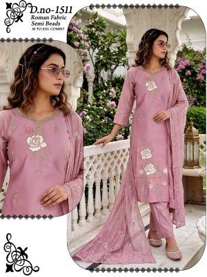 V.V 2032 Roman Fabric Beads Work 3-Piece Suit Set with Astar wholesale catalogs