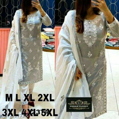 Urban Closer MF 402 Heavy Reyon Cotton Chikan Kari With Chanderi Salwar Suit Catalogue Pcs Wholesale Rate  readymade suit catalogs