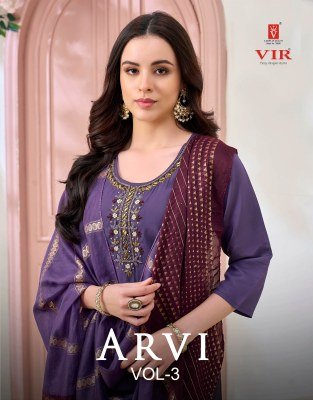 VIR Arvi Vol 7 Handwork Kurti Pant Dupatta Set 