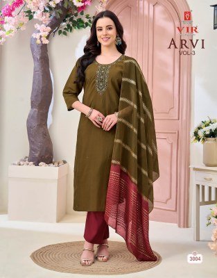VIR Arvi Vol 7 Handwork Kurti Pant Dupatta Set readymade suit catalogs