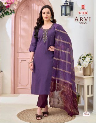 VIR Arvi Vol 7 Handwork Kurti Pant Dupatta Set readymade suit catalogs