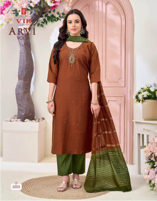 VIR Arvi Vol 7 Handwork Kurti Pant Dupatta Set readymade suit catalogs