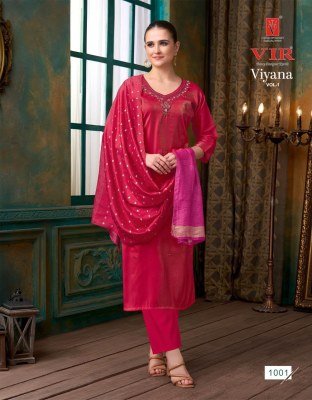 VIR Brand Viyana Vol-1 Simmer Dobby Kurti Pant with Fancy Work Dupatta wholesale catalogs