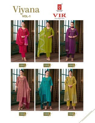 VIR Brand Viyana Vol-1 Simmer Dobby Kurti Pant with Fancy Work Dupatta kurti pant with dupatta Catalogs
