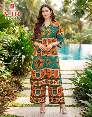 VIR Vinkle Vol-1 Readymade Rayon Foil Print Kurti Pant Set with Pocket kurtis catalogs