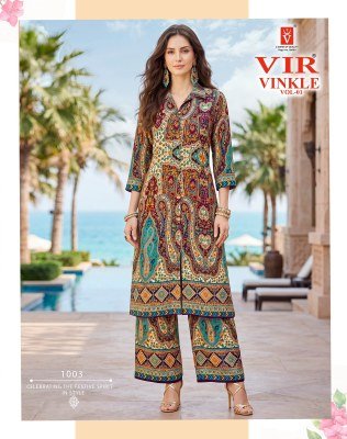 VIR Vinkle Vol-1 Readymade Rayon Foil Print Kurti Pant Set with Pocket kurtis catalogs